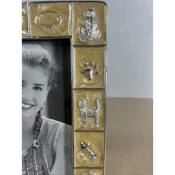 Green Tree Gallery Vintage 4”X6” Frame Animals Pets Yellow Swirl Cat Vintage - Picture 8 of 12
